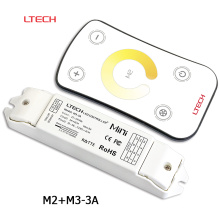 LTECH M2 + M3-3A DC12-24V llevó el control remoto sin hilos del regulador de CT RF con el receptor constante del voltaje de CV para la tira llevada blanca dual